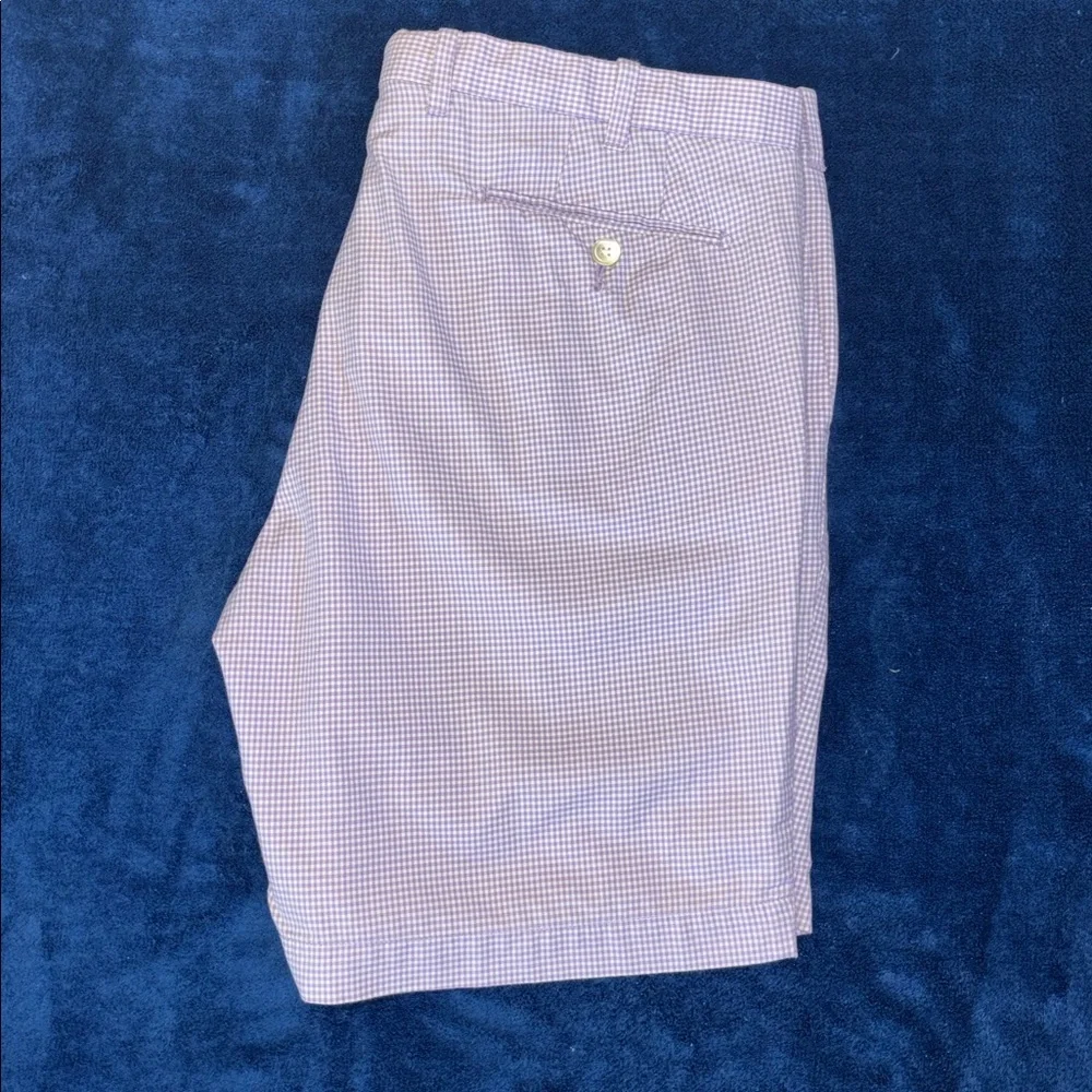 Polo Ralph Lauren Lavender Micro Gingham/Checkered Slim Fit 5 Pocket Short W/36
